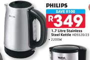 Philips 1.7ltr 2200w Stainless Steel Kettle HD9320/23