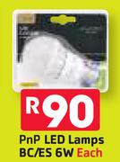PnP LED Lamps BC/ES 6W-Each
