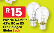 PnP No Name 42W BC Or ES Eco Halogen Globe-Each