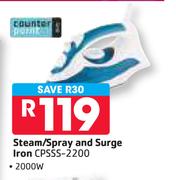Counter Point 2000W Steam/Spray And Surge Iron CPSSS-2200