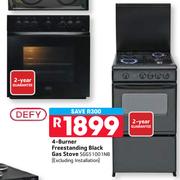 Defy 4-Burner Freestanding Black Gas Stove SGG51001NB