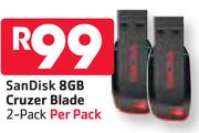 SanDisk 8GB Cruzer Blade 2 Pack-Per Pack