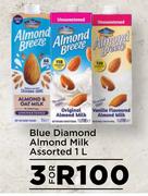 Blue Diamond Almond Milk Assorted-For 3 x 1L