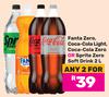 Fanta Zero, Coca Cola Light, Zero Or Sprite Zero Soft Drink-For Any 2 x 2Ltr