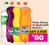 Fanta, Stoney Or Sprite Soft Drink-For Any 4 x 2Ltr