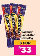 Cadbury Lunch Bar Max-For 3 x 62g