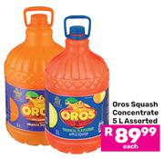 Oros Squash Concentrated Assorted-5Ltr Each