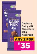 Cadbury Dairy Milk Chocolate Assorted-For Any 2 x 80g