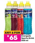 Energade Sports Drink-For Any 6 x 500ml