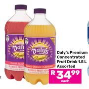 Daly's Premium Concentrated Fruit Drink Assorted-1.5Ltr Each