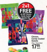 Clevers Candy Coated Sweets Assorted-45g Each