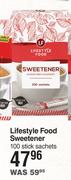 Lifestyle Food Sweetener-100 Stick Sachets