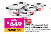 Hart J7 10 Piece Aluminium Solid Lid Cookware Set-Per Set