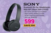 Sony Bluetooth On Ear Headphones With NFC Black (WH-CH510)