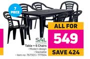 Sal Table + 6 Chairs-All For