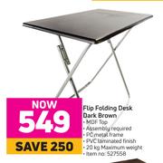 Flip Folding Desk Dark Brown