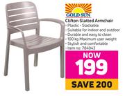 Gold Sun Clifton Slatted Arm Chair