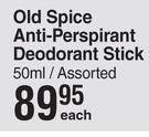 Old Spice Anti-Perspirant Deodorant Stick Assorted-50ml Each