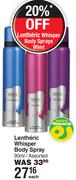 Lentheric Whisper Body Spray Assorted-90ml Each