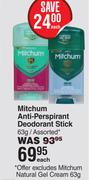 Mitchum Anti-Perspirant Deodorant Stick Assorted-63g Each