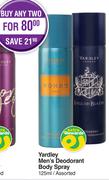  Yardley Men's Deodorant Body Spray Assorted 125ml-For Any 2