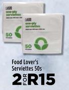 Food Lover's Serviettes-For 2 x 50s