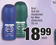 Brut Roll On Deodorant For Men(Selected)-50ml Each