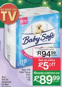 Baby Soft Toilet Tissue Rolls 2 Ply-18s Per Pack
