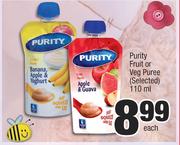 Purity Fruit Or Veg Puree(Selected)-110ml Each