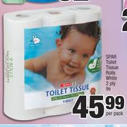 Spar Toilet Tissue Rolls White 2 Ply-9s Per Pack