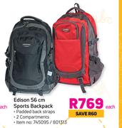 Edison 56cm Sports Backpack-Each