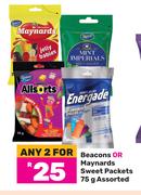 Beacon Or Maynards Sweet Packets Assorted-For Any 2 x 75g