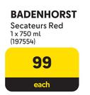 Badenhorst Secateurs Red-750ml Each