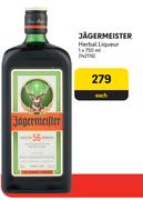 Jagermeister Herbal Liqueur-750ml Each