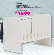 Etvaal Luna White Cot Wooden 900 (H) x 1230 (L) x 620 (D)mm