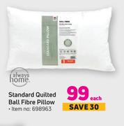 Always Home Standard Quilted Ball Fibre Pillow-Each