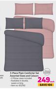 Always Home 3 Piece Plain Comforter Set-Each