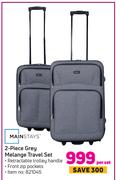 Mainstays 2 Piece Grey Melange Travel Set-Per Set