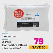 Mainstays 2 Pack Hollowfibre Pillows