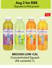 Brooks Low-Cal Concentrated Squash (All Variants)-For Any 2 x 1Ltr