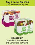 Liqui Fruit 100% Fruit Juice Blend (All Variants)-For Any 2 x 6 x 300ml
