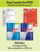 Red Bull Energy Drinks (All Variants)-For Any 2 x 4 x 250ml