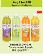 Brooks Low-Cal Concentrated Squash (All Variants)-For Any 2 x 1Ltr