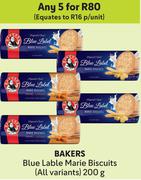 Bakers Blue Lable Marie Biscuits (All Variants)-For Any 5 x 200g