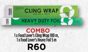 1 X Food Lover's Cling Wrap 100m & 1 X Food Lover's Heavy Foil 5m Combo-Per Combo