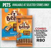 1 x Beeno Dog Biscuits Assorted 800g & 1 x Beeno Dog Treats Assorted 120g Combo-Per Combo