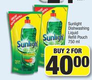 Sunlight Dishwashing Liquid Refill Pouch-For 2 x 750ml