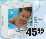 Spar Toilet Tissue Rolls White 2 ply-9's Per Pack