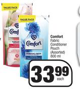 Comfort Fabric Conditioner Pouch Assorted-800ml Each