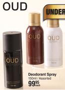 OUD Deodorant Spray Assorted-150ml Each